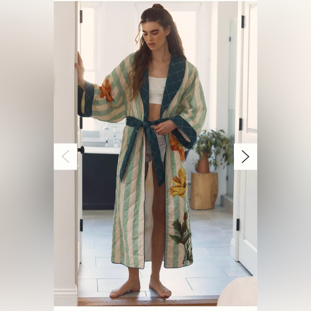 Nay Bellamy x LyreBird Quilted Printed Flannel Robe